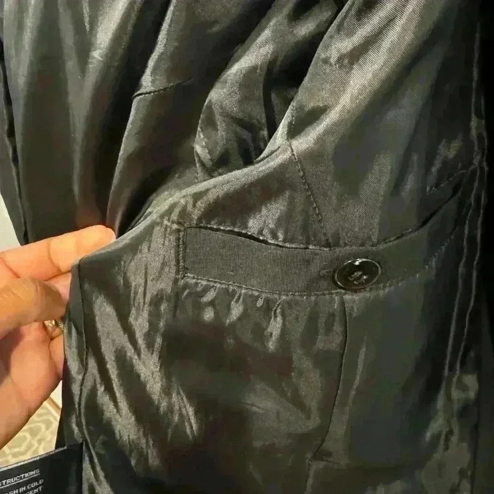 Fleet Street Black Lined Rain Coat - size Large